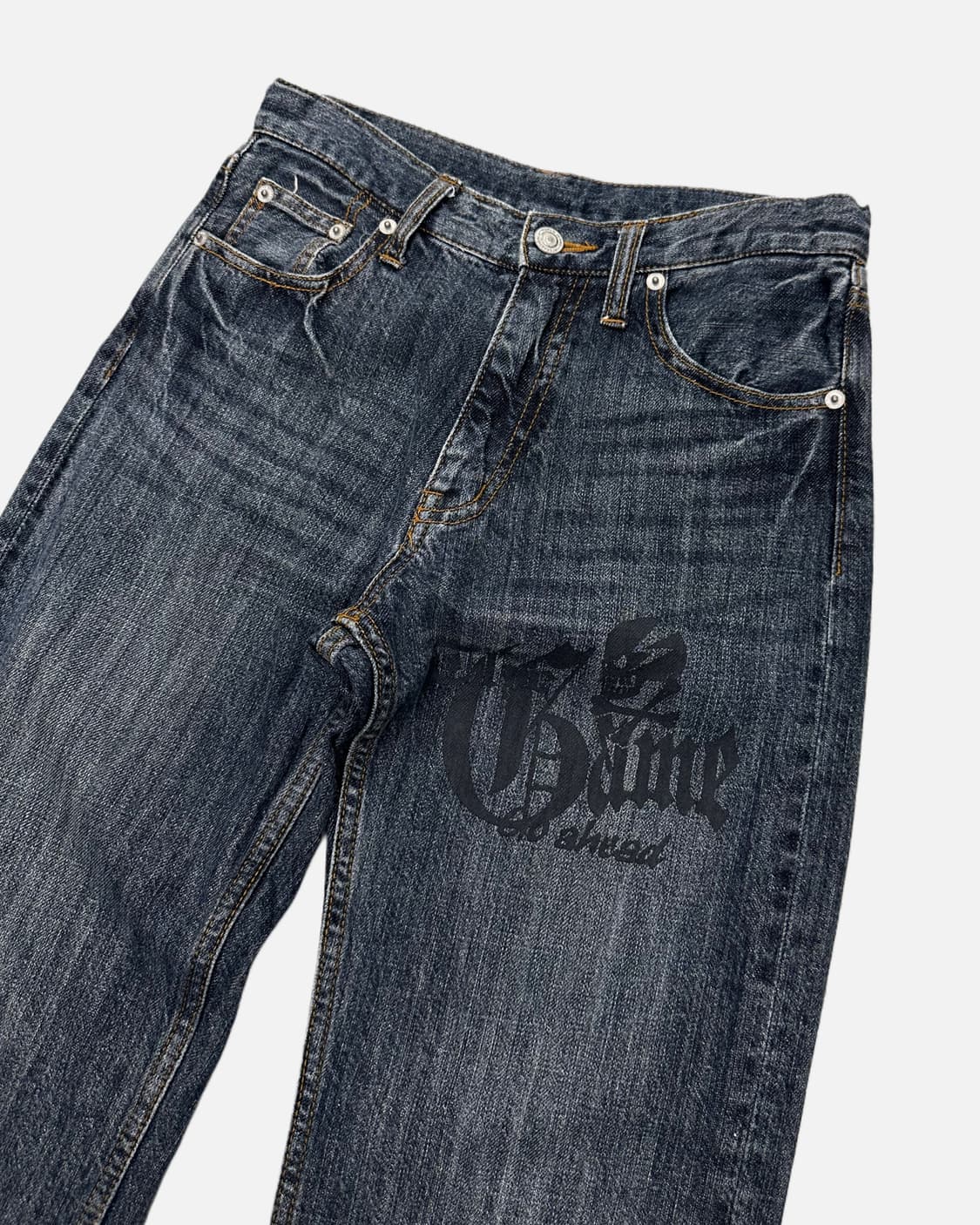 skull logo fade straight jean 상품이미지2