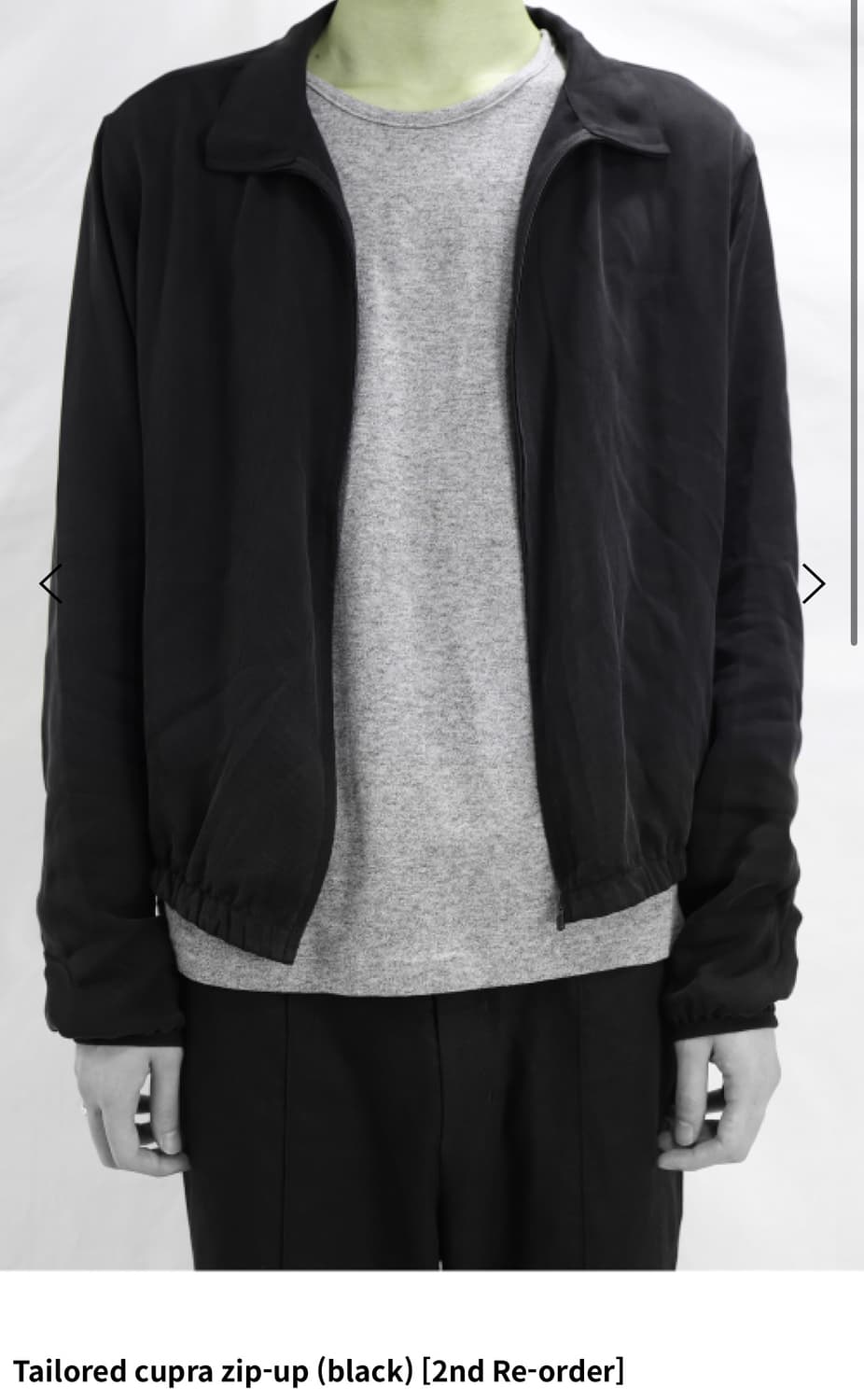 Tailored cupra zip-up (black) 상품이미지1