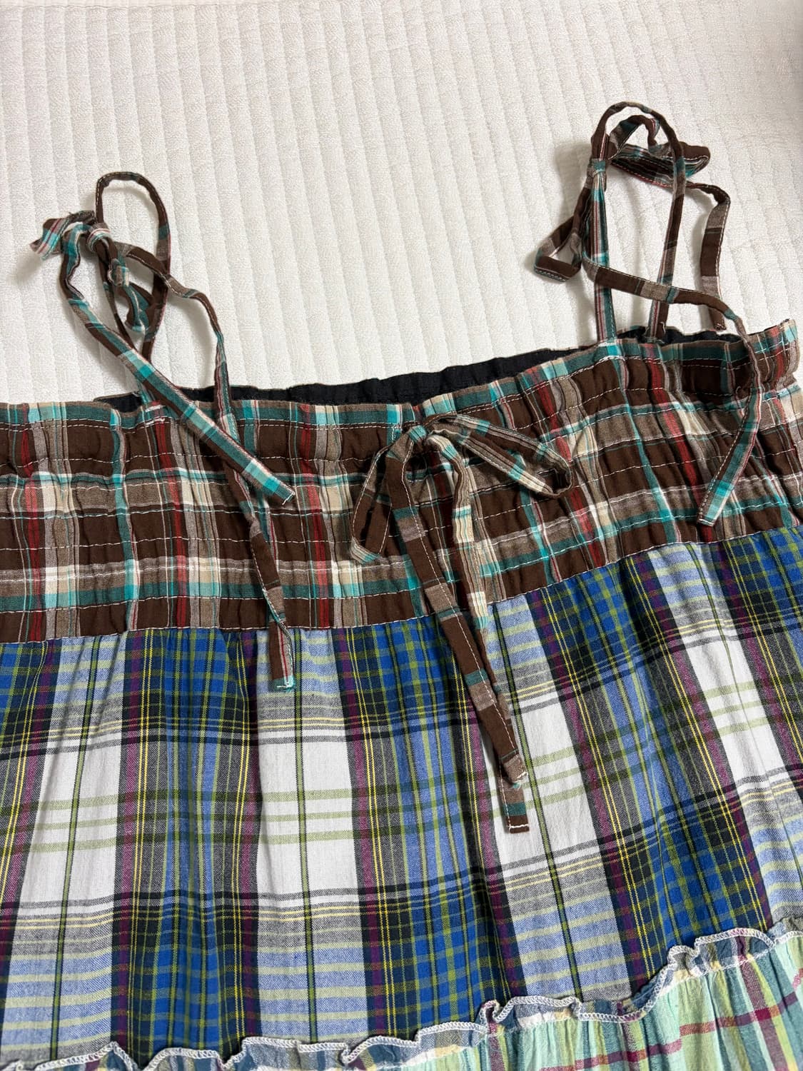 일본 빈티지 체크 패치 원피스 상품이미지2