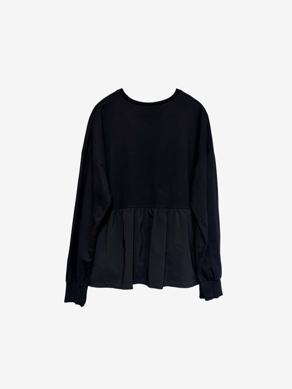 Frill Hem Sweatshirt - Black 상품이미지7