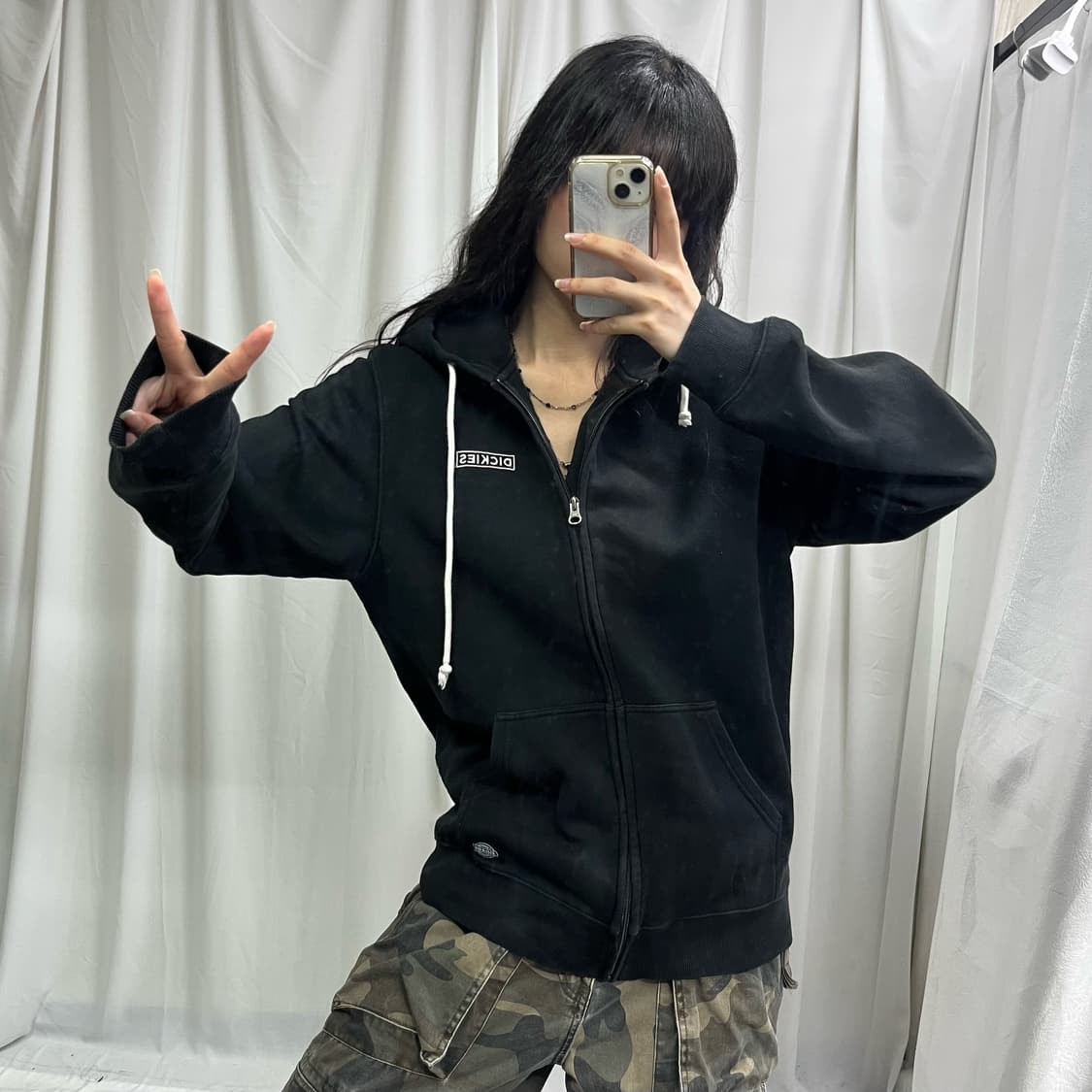 Dickies black hood zip-up 상품이미지1