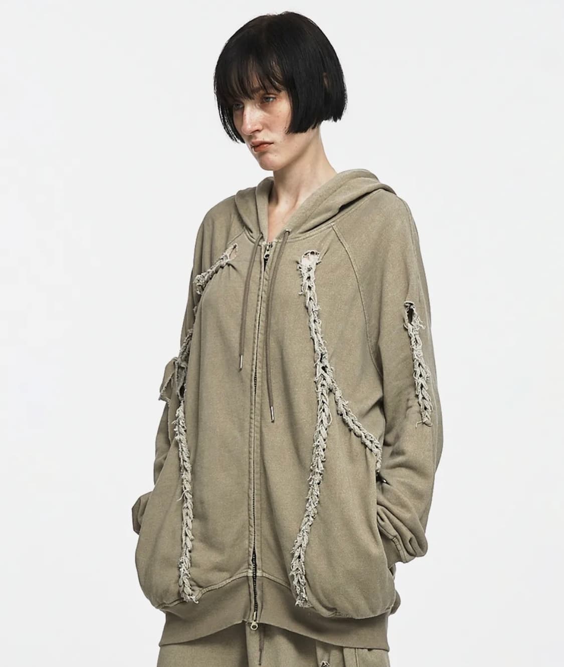 NACHE 나체 BRAID HOODIE ZIP-UP 상품이미지1