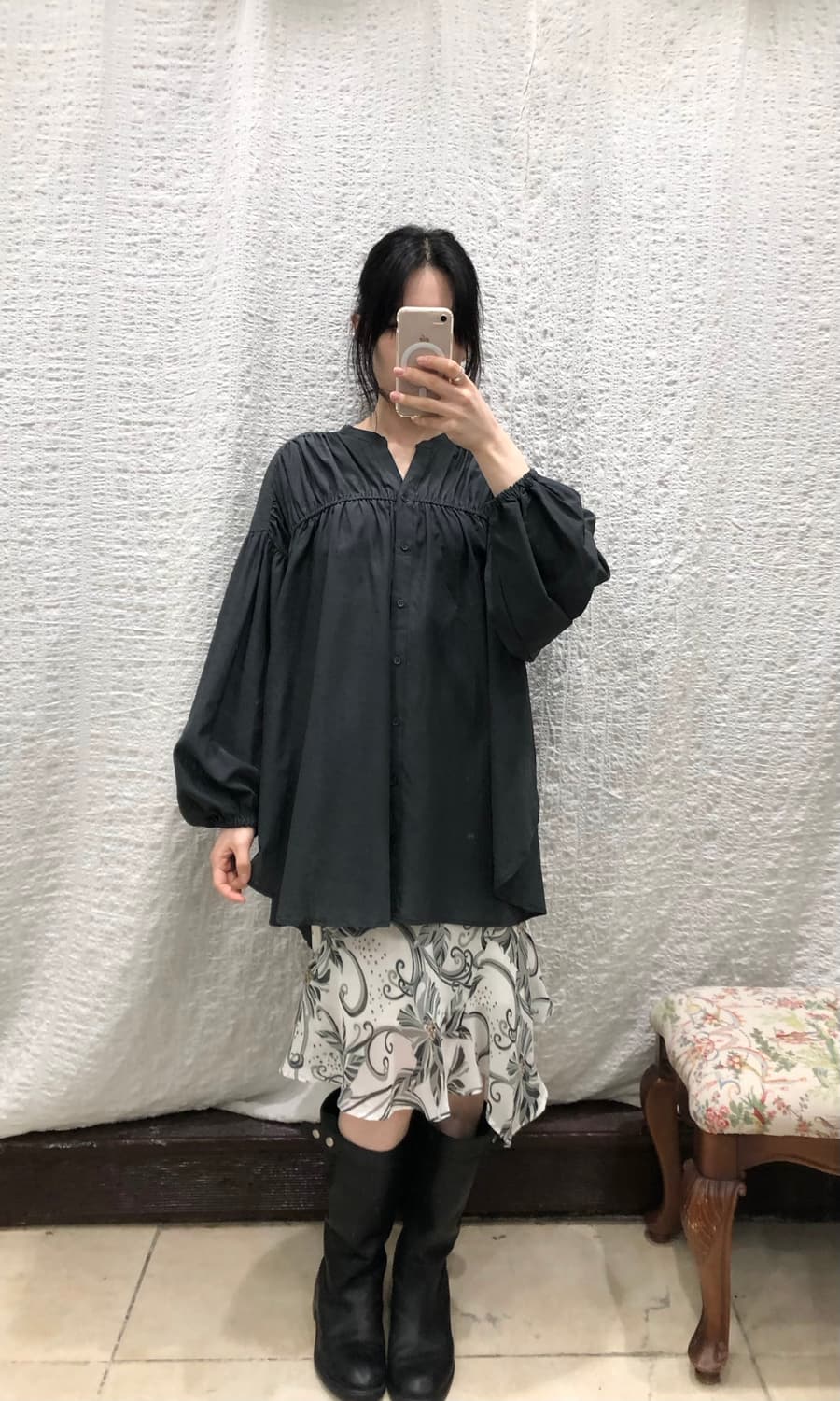 Grey Fleur Swing Skirt 상품이미지4