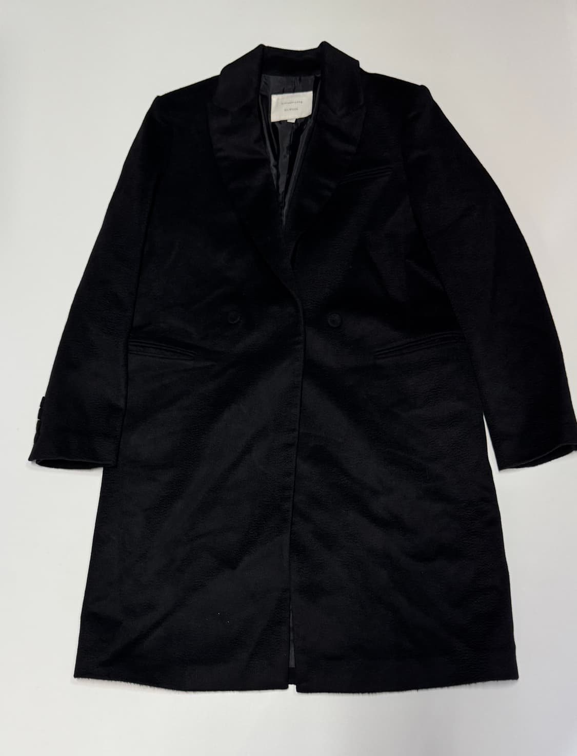 여성 쏘울 sowool 캐시미어 100% 미니멀 블랙 코트 55 상품이미지1