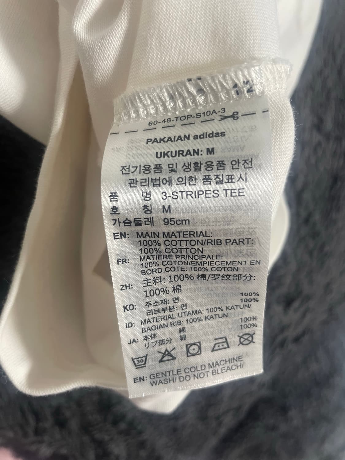 아디다스 3S 티 화이트/블루 JY3692 상품이미지6