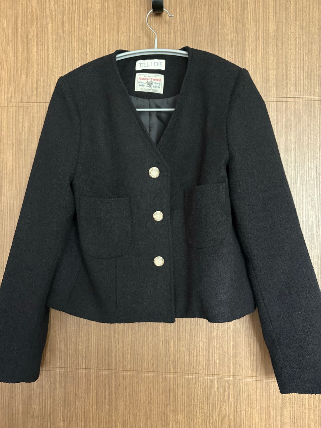 틸아이다이 collarless tweed black 상품이미지3