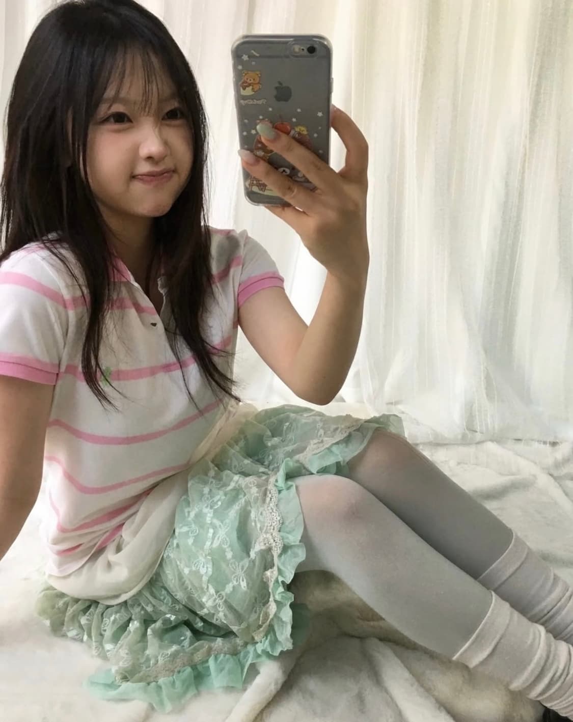 폴로 빈티지 핑크 스트라이프 티 스윙잉서울밀키코일 입질연 괴짜 하라주쿠 상품이미지3