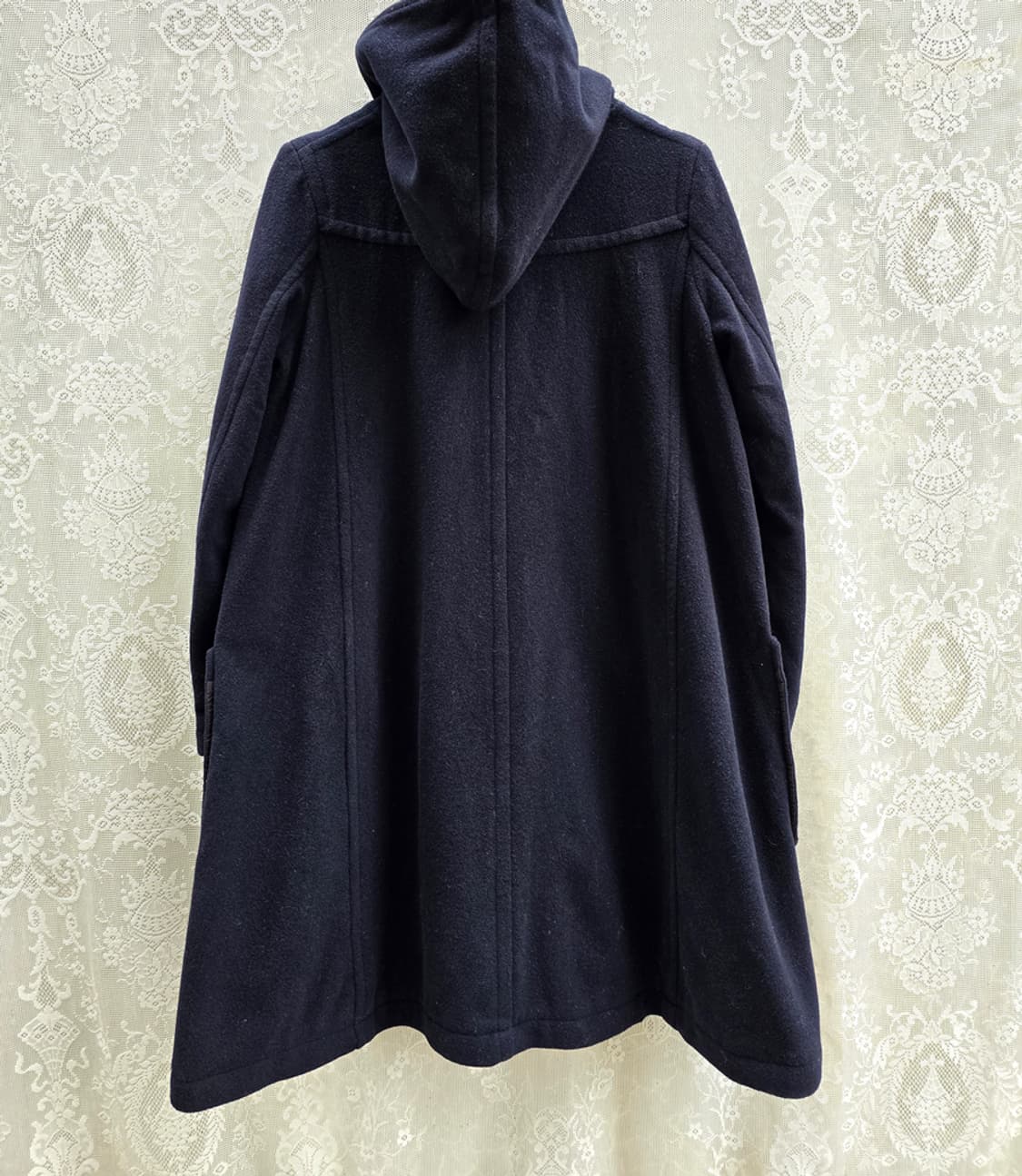 주카 후드 울 코트 A 라인 상품이미지5