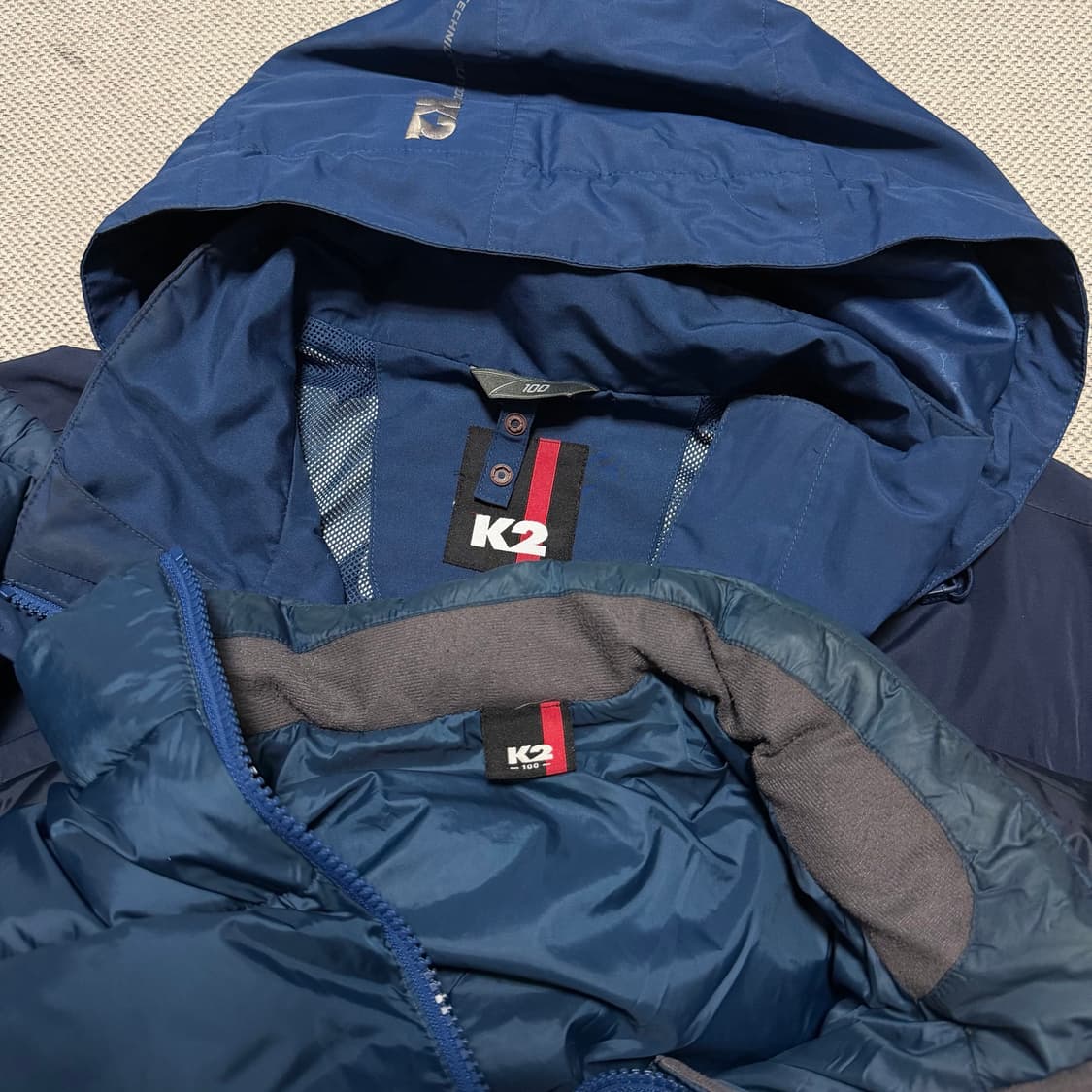 K2 배색 바람막이 후드 자켓 (다운패딩 내피) 상품이미지3