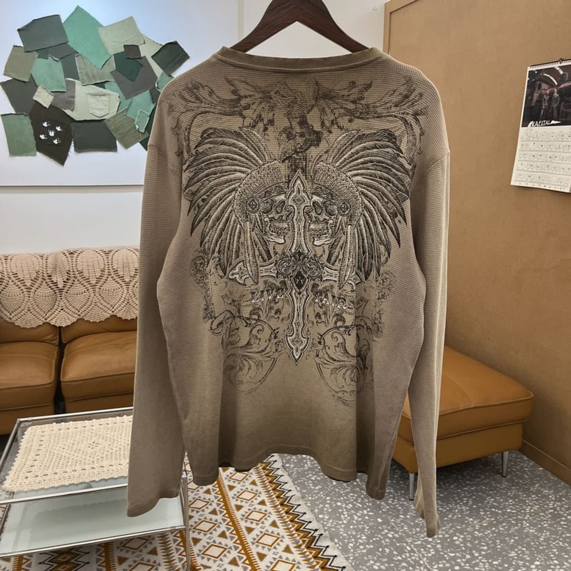 버커루 올드스쿨 락시크 고딕 스컬 와플 롱슬리브 105 C10554 상품이미지4