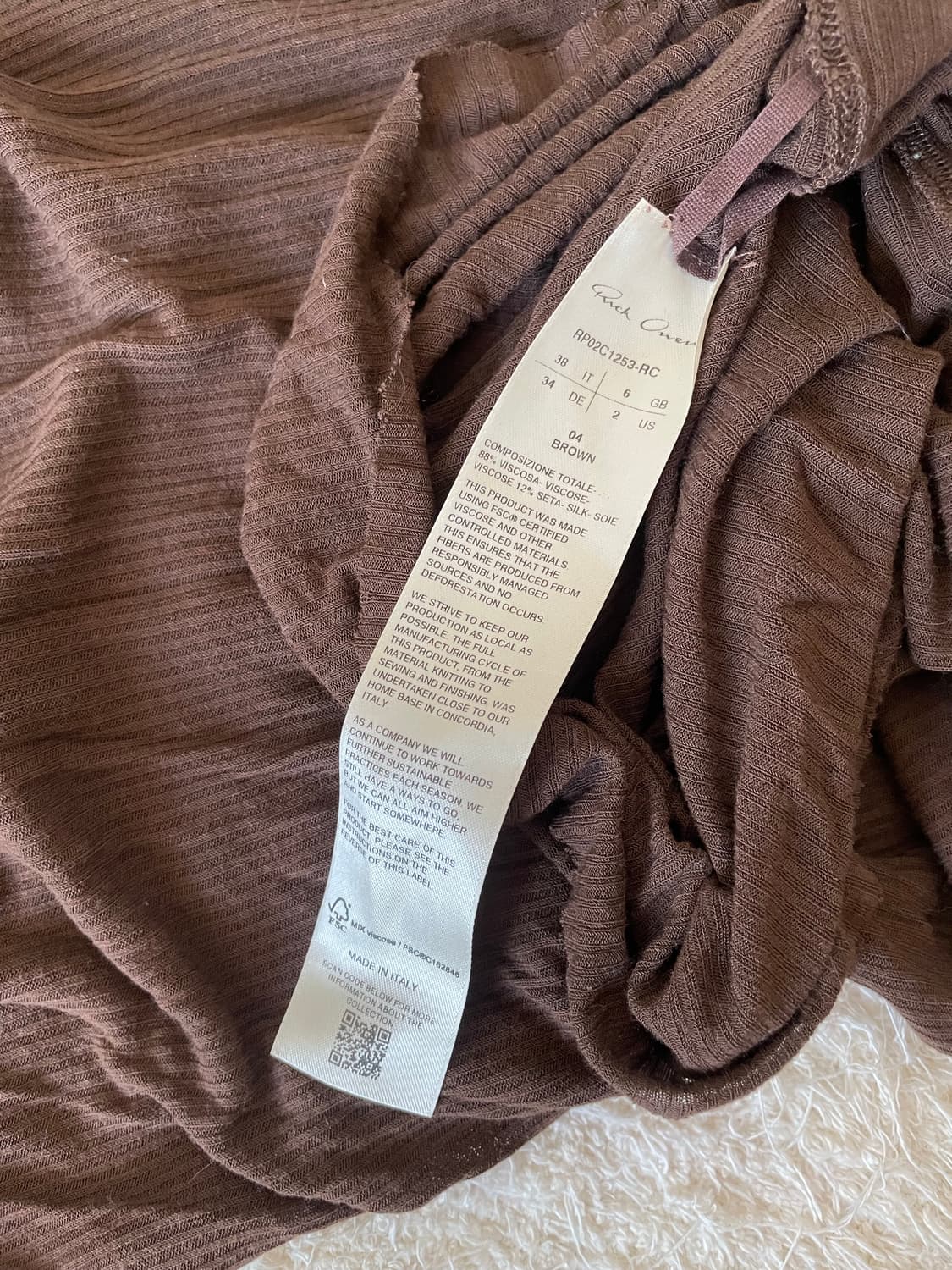 릭오웬스 후디 리브드 롱 슬리브 상품이미지6