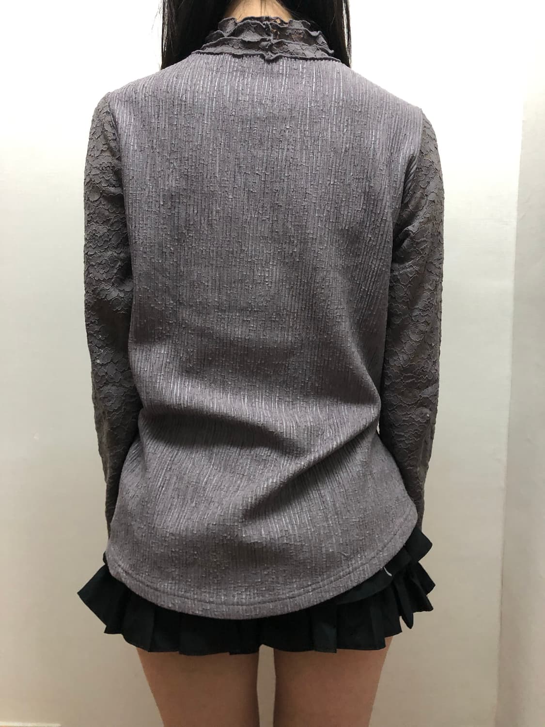 빈티지 퍼플 그레이 플라워 탑 상품이미지5