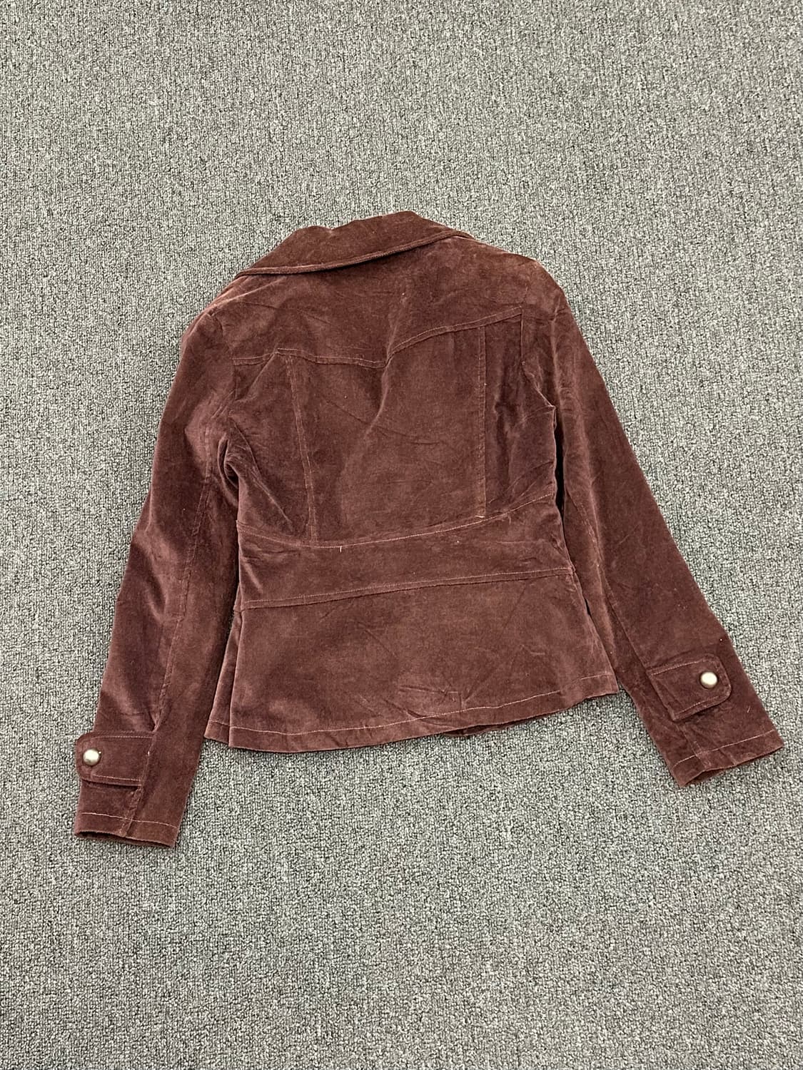 OS)Japanese vintage 여성 브라운 스웨이드 블레이저 상품이미지5