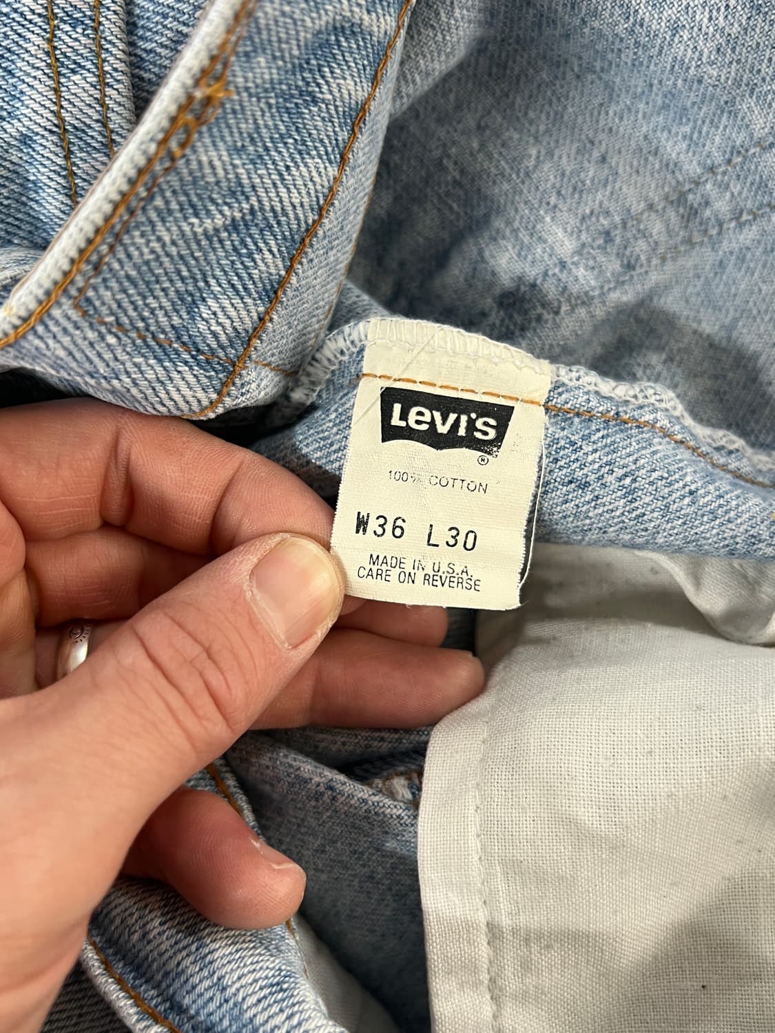 90s USA Levis 리바이스 550 릴렉스핏 연청 데님 팬츠 상품이미지6