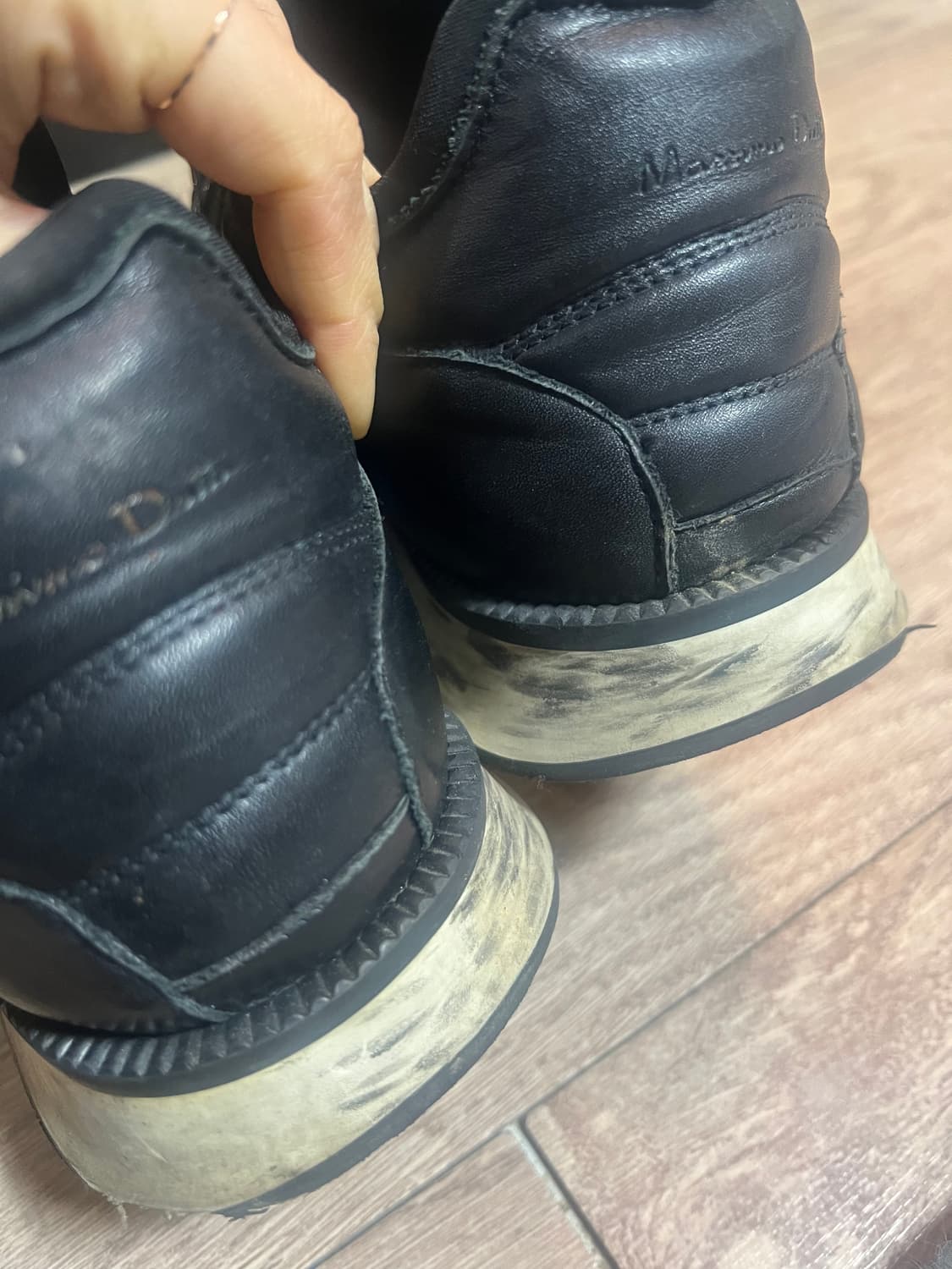 마시모두띠 블랙 레더 스니커즈 상품이미지5