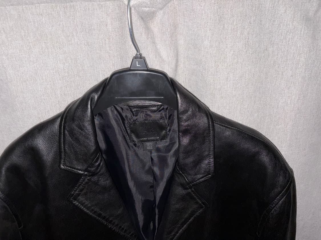 ZARA Leather Jacket – Black (L) 상품이미지2