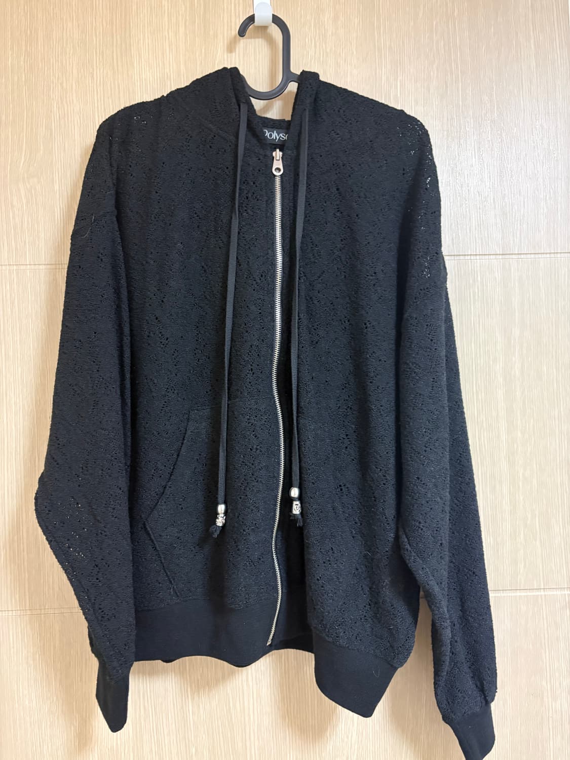 폴리수엠 보헤미안 레이스 후드집업 블랙 상품이미지2