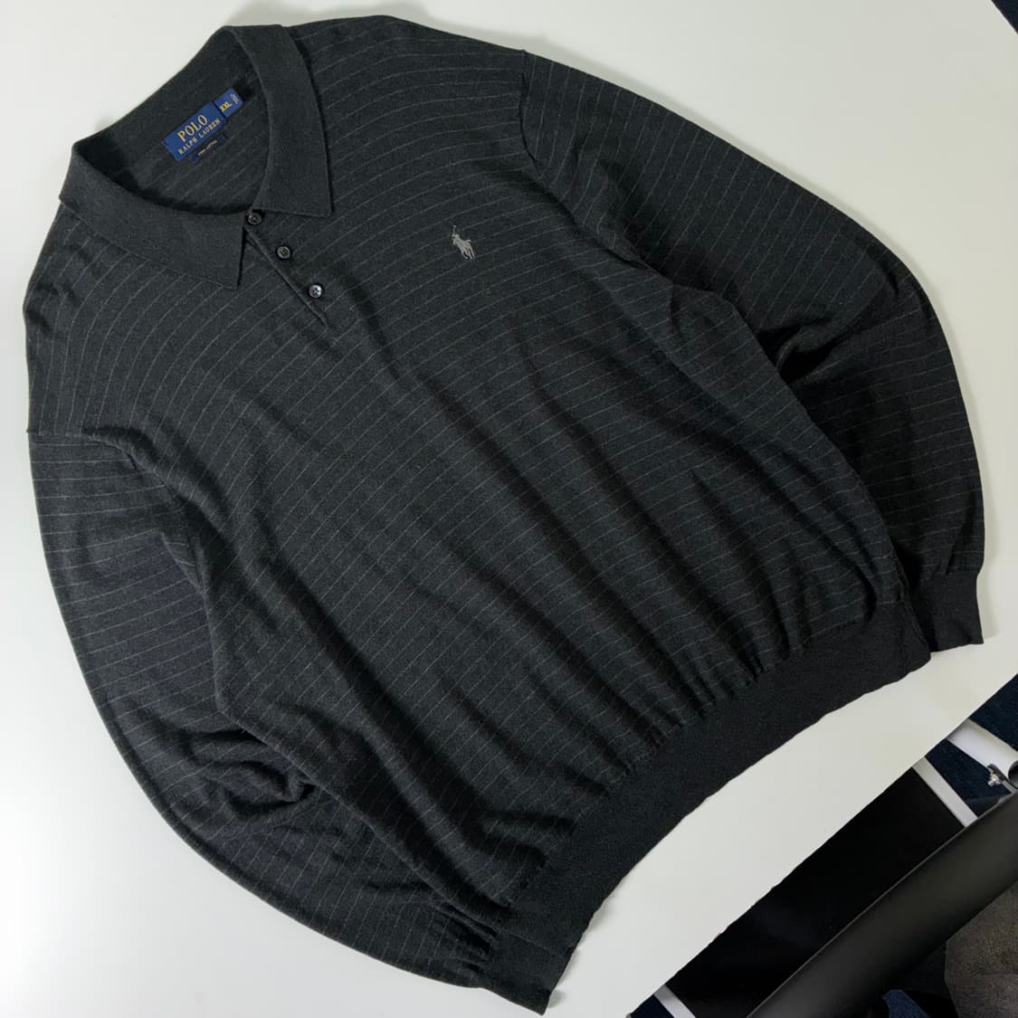 Polo  폴로 랄프로렌 자수 스트라이프 다크그레이 니트   상품이미지2
