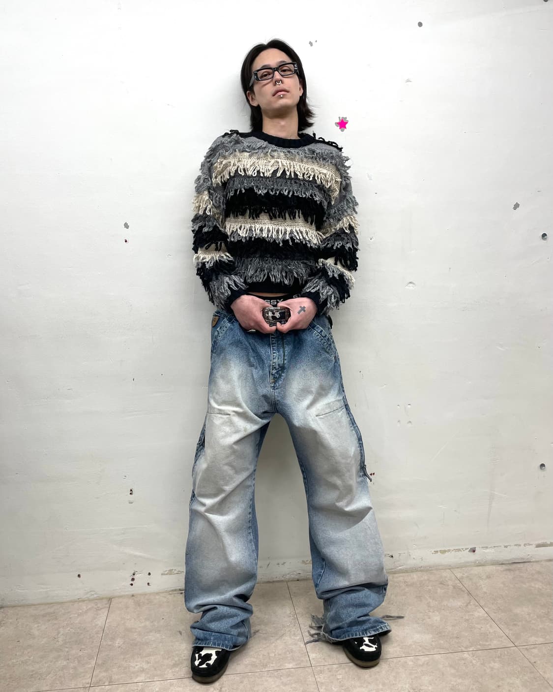 rope gray multi-crop knitwear 상품이미지5