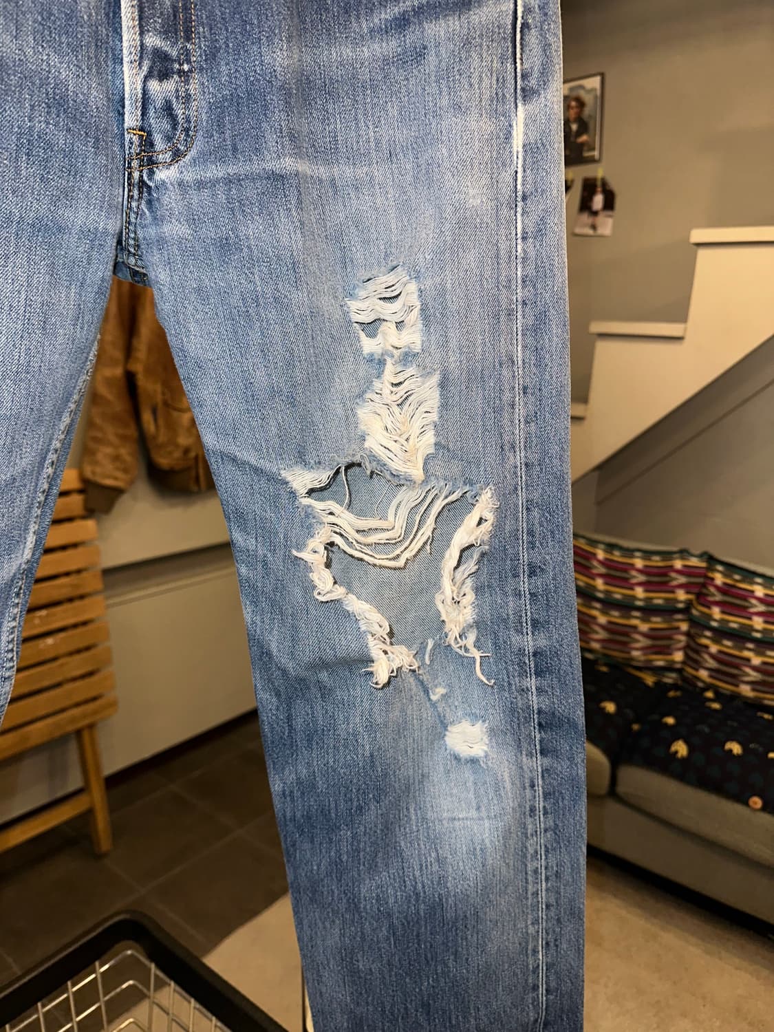 90’s Levi’s 501 553 USA distressed denim 상품이미지7