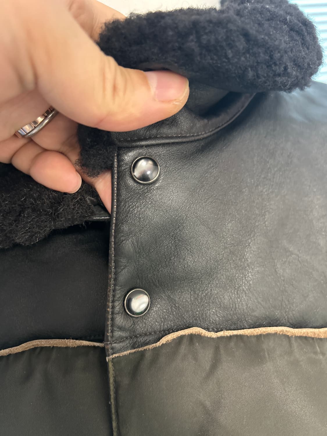 RRL 레더요크 올 블랙 웨스턴 자켓 XL 상품이미지3