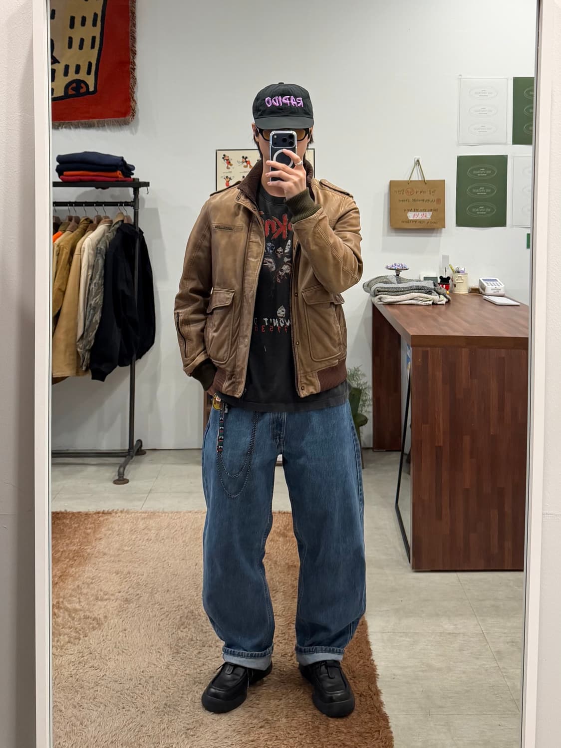 00s Tommy Hilfiger 타미힐피거 A-2 레더 자켓 상품이미지2