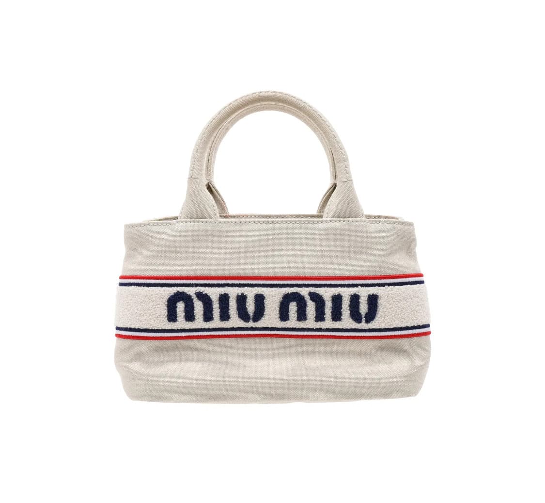 [A급] 미우미우 자수 로고 캔버스 토트백 판매합니다!!! 상품이미지2