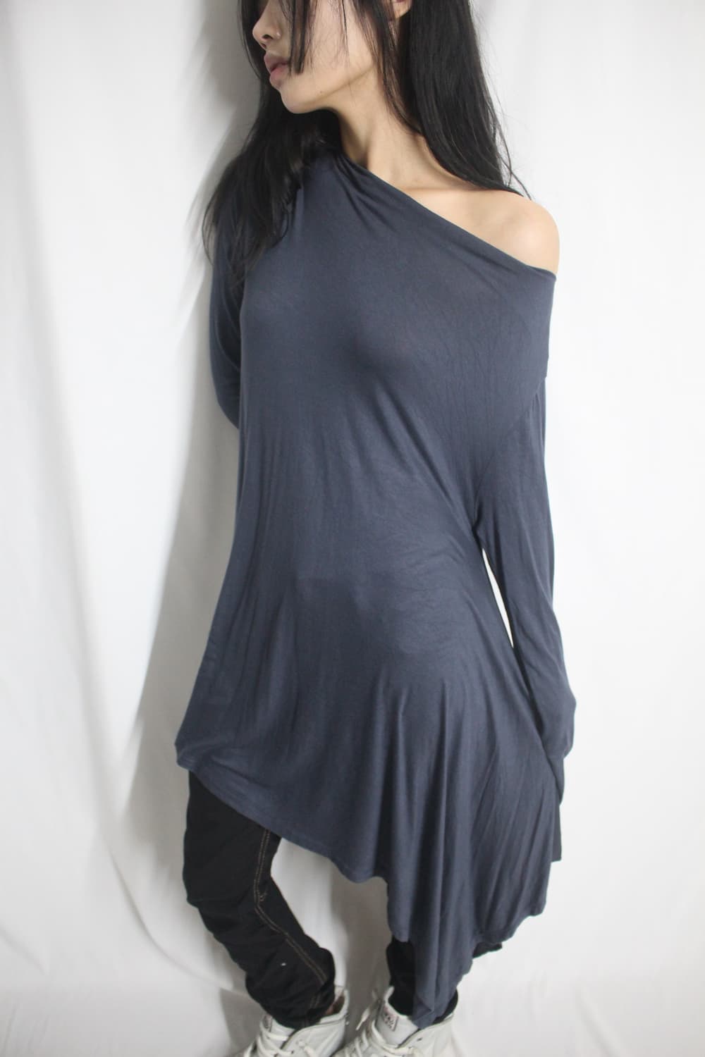 asymmetrical draped one-shoulder dress 상품이미지2