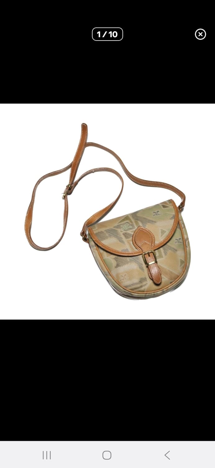 (마지막특가) Courreges 패턴 레더 크로스백 상품이미지1