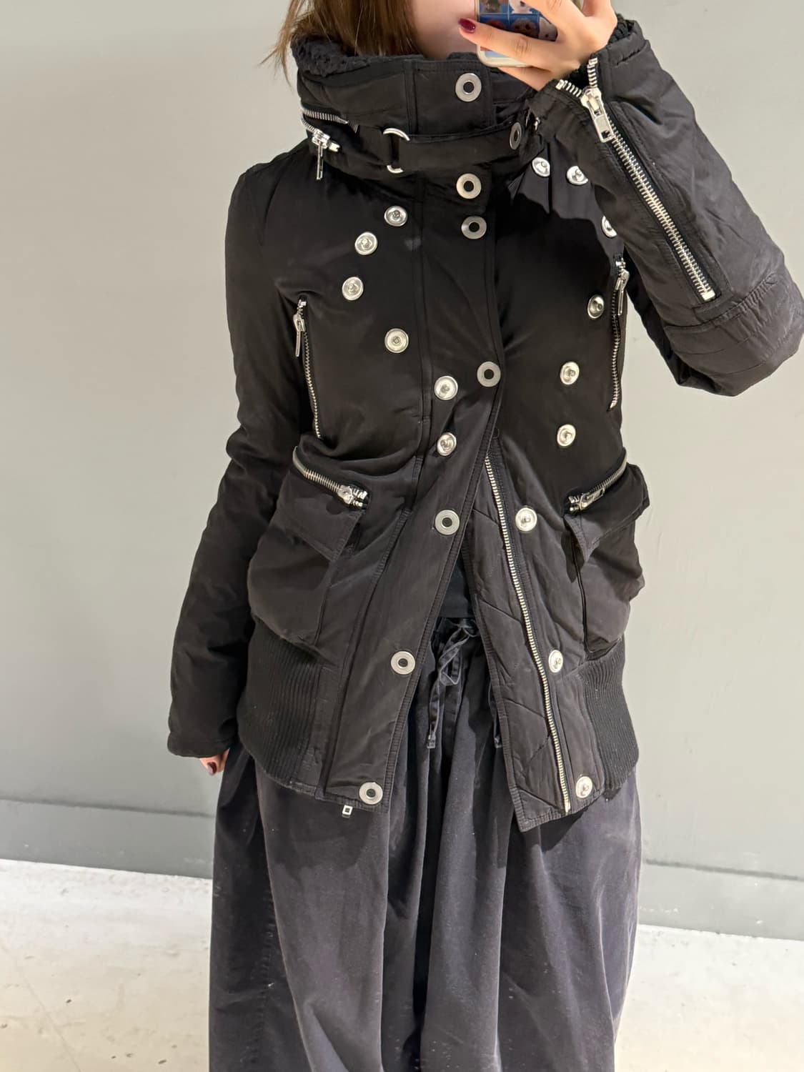 Sly snap button detail high-neck padding 상품이미지3