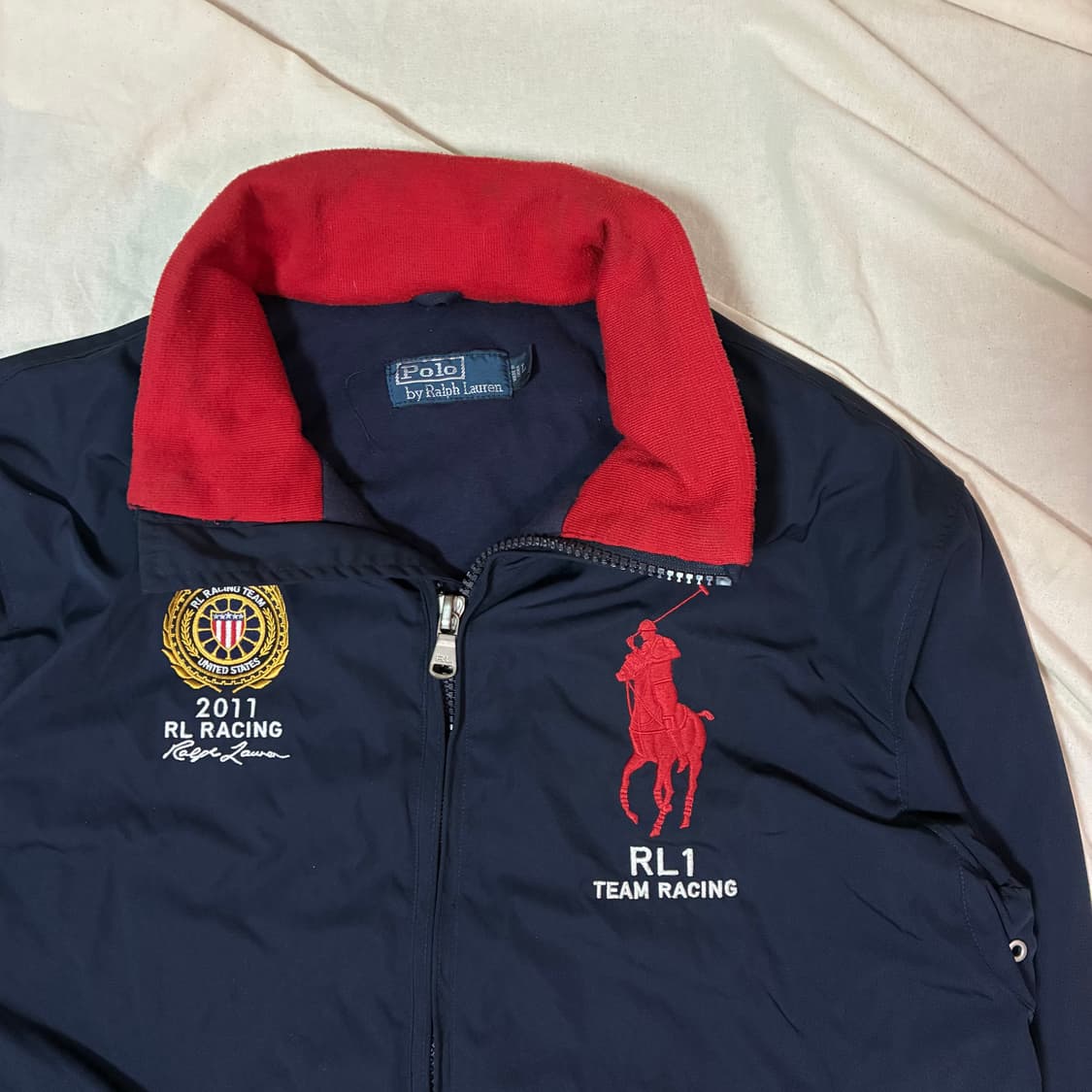 희귀) 폴로 빅포니 레이싱 블루종 점퍼 L 상품이미지5