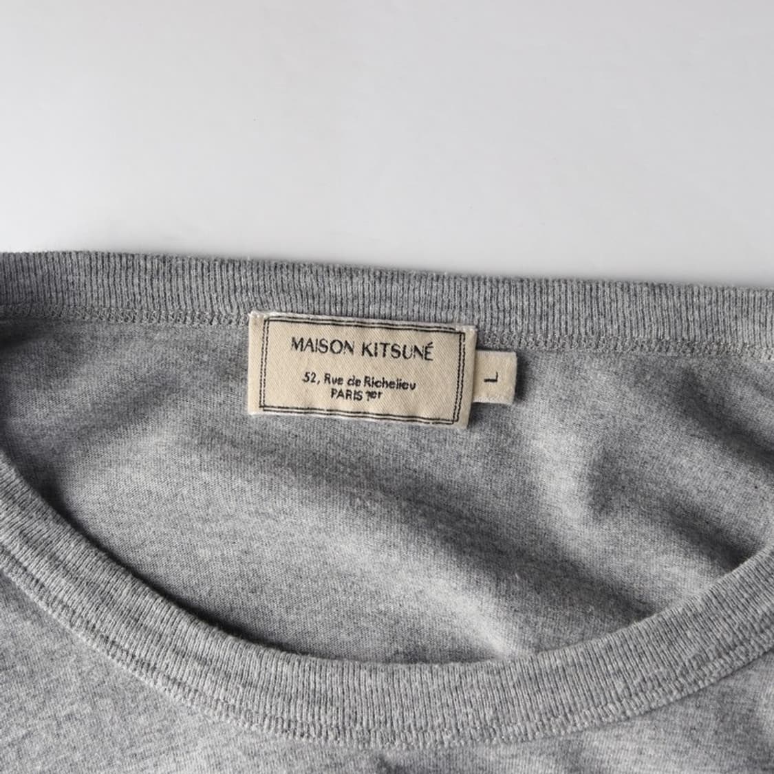메종키츠네 그레이 트리콜로 폭스 포켓 반팔티 L 상품이미지5