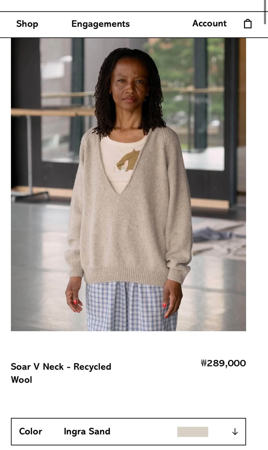 [XS/S,M/L]베이스레인지 Soar 브이넥 니트/샌드 상품이미지7