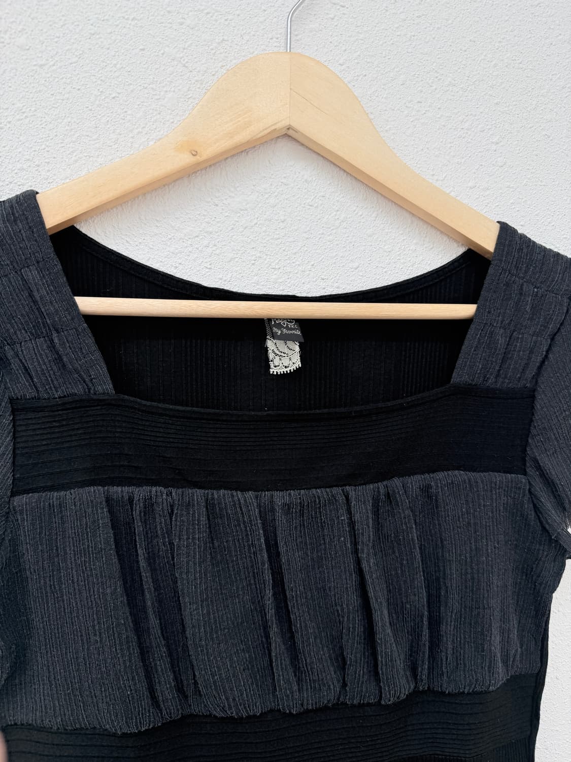 빈티지 블랙 프릴 슬림 블리우스 상품이미지4