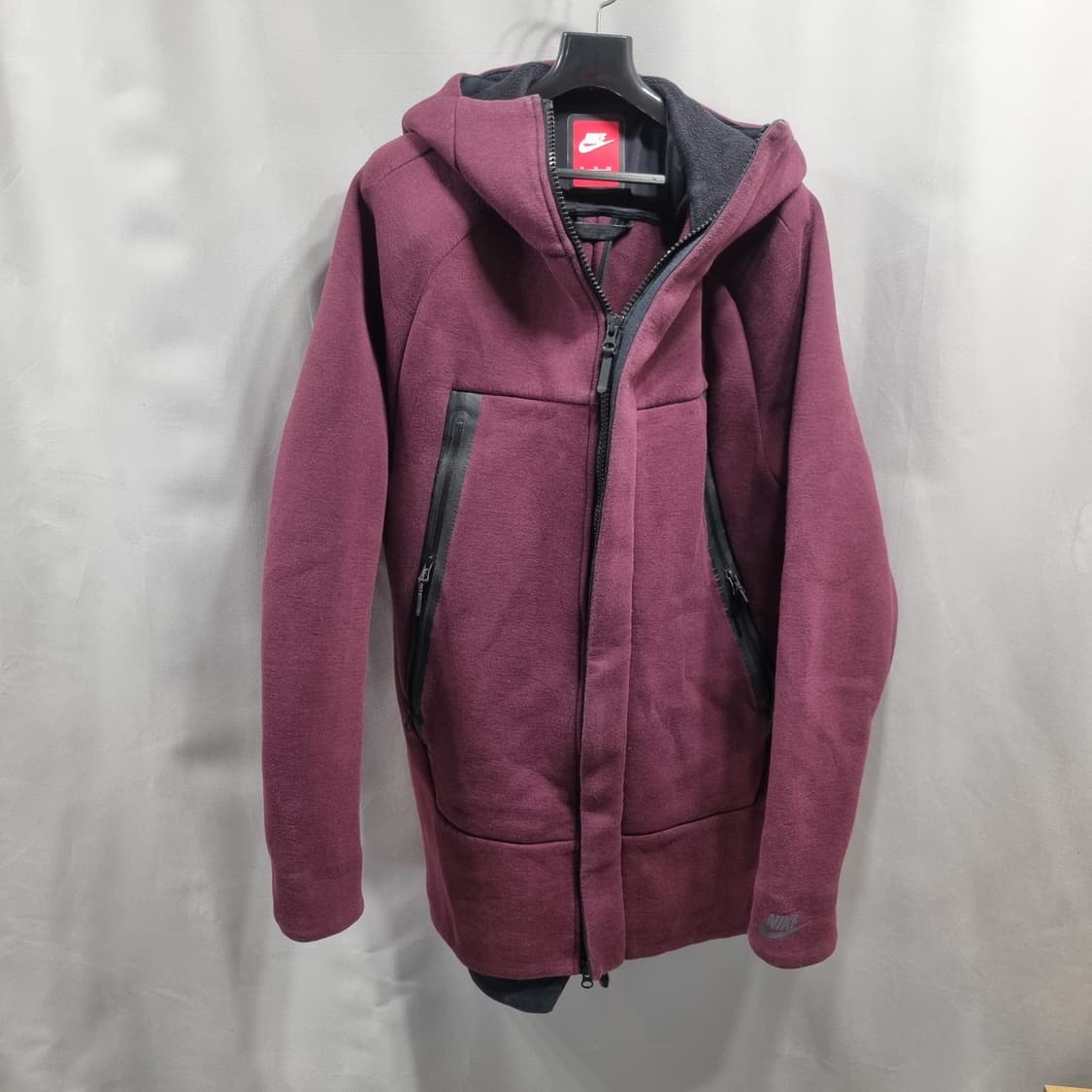 나이키 테크 플리스 롱후드집업 버건디 상품이미지1
