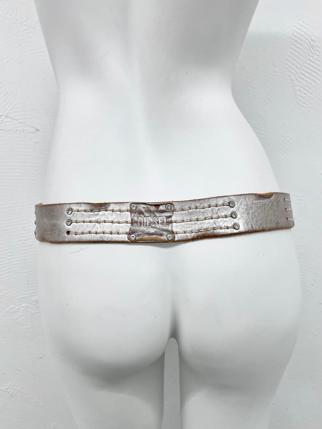 디젤 리얼레더 워싱 디테일 패치 버클 벨트*레어 상품이미지4
