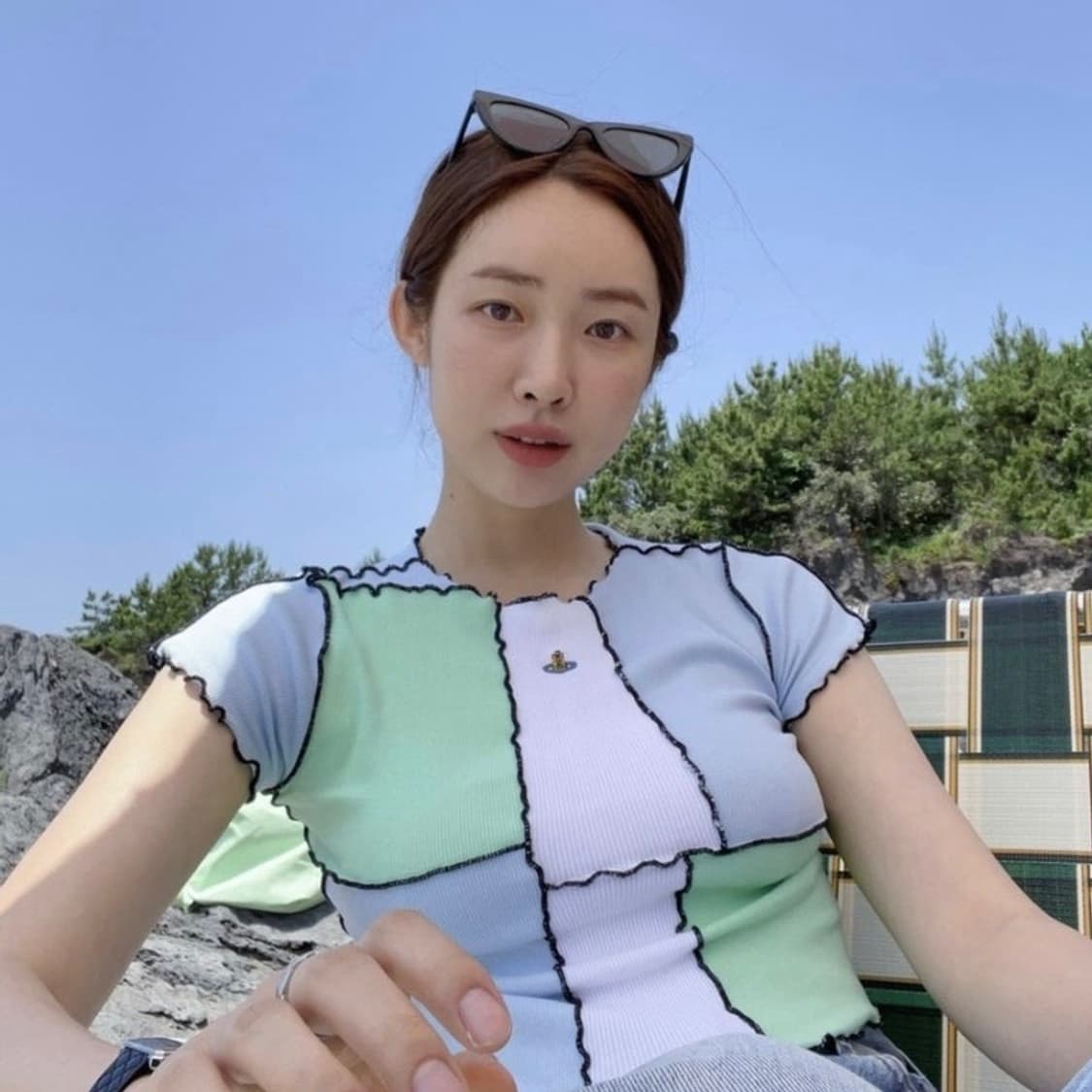 IAH.HNL 리워크 비비안웨스트우드 패치워크 크롭 티셔츠 상품이미지1