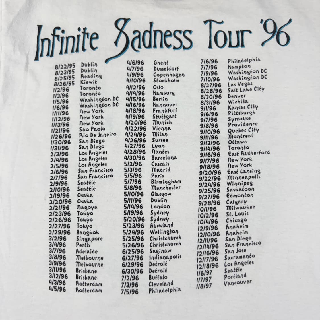 빈티지 90s Smashing Pumpkins 스매싱펌킨스 티셔츠 상품이미지4