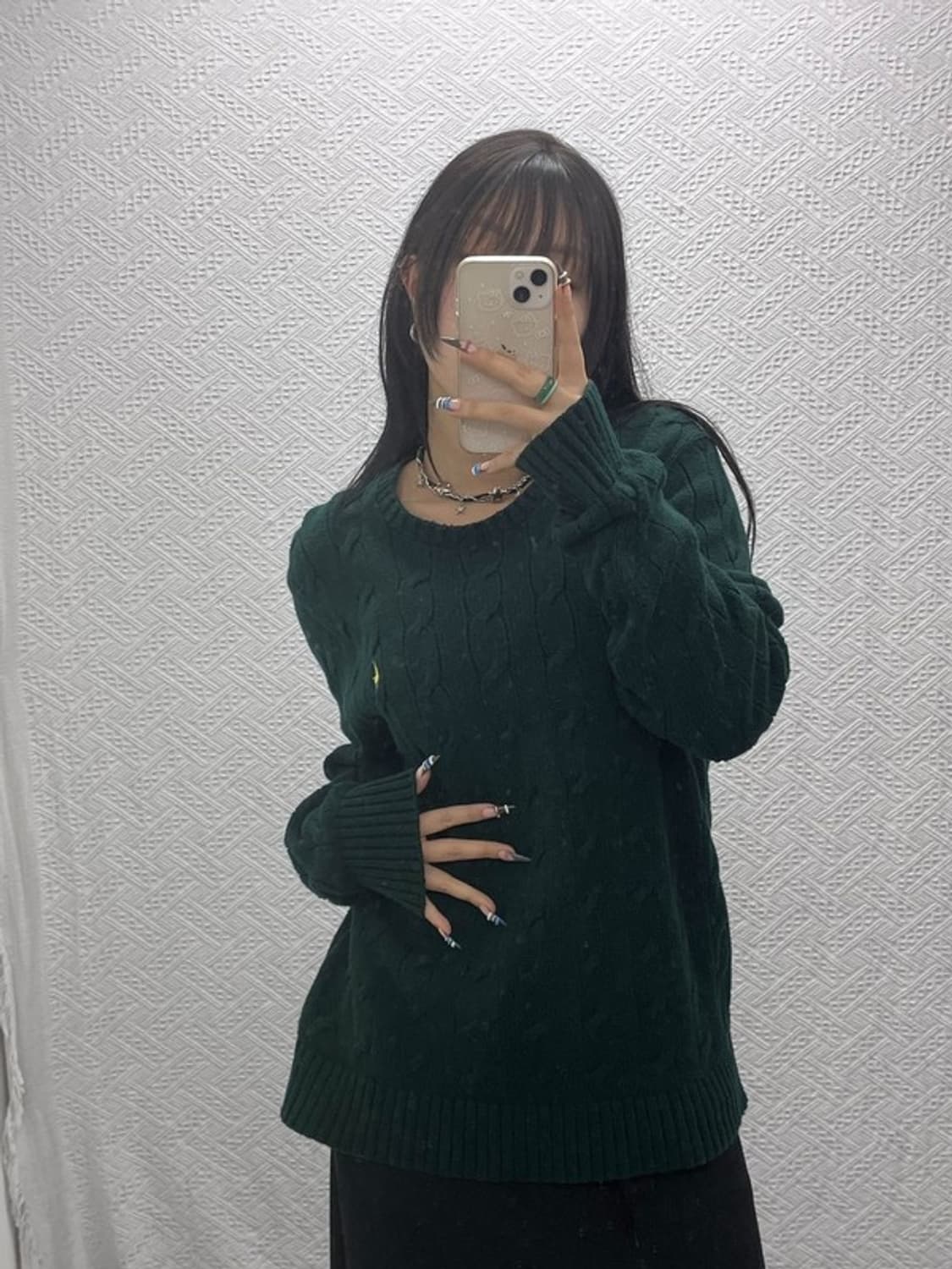 폴로 랄프로렌 홀리데이 딥그린 꽈배기 니트 M C07878 상품이미지1