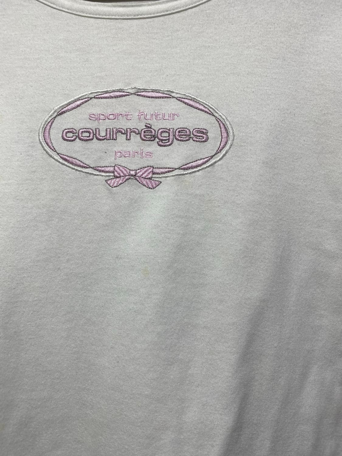 Courreges sport futur 베이직 로고 자수 반팔티셔츠 상품이미지4