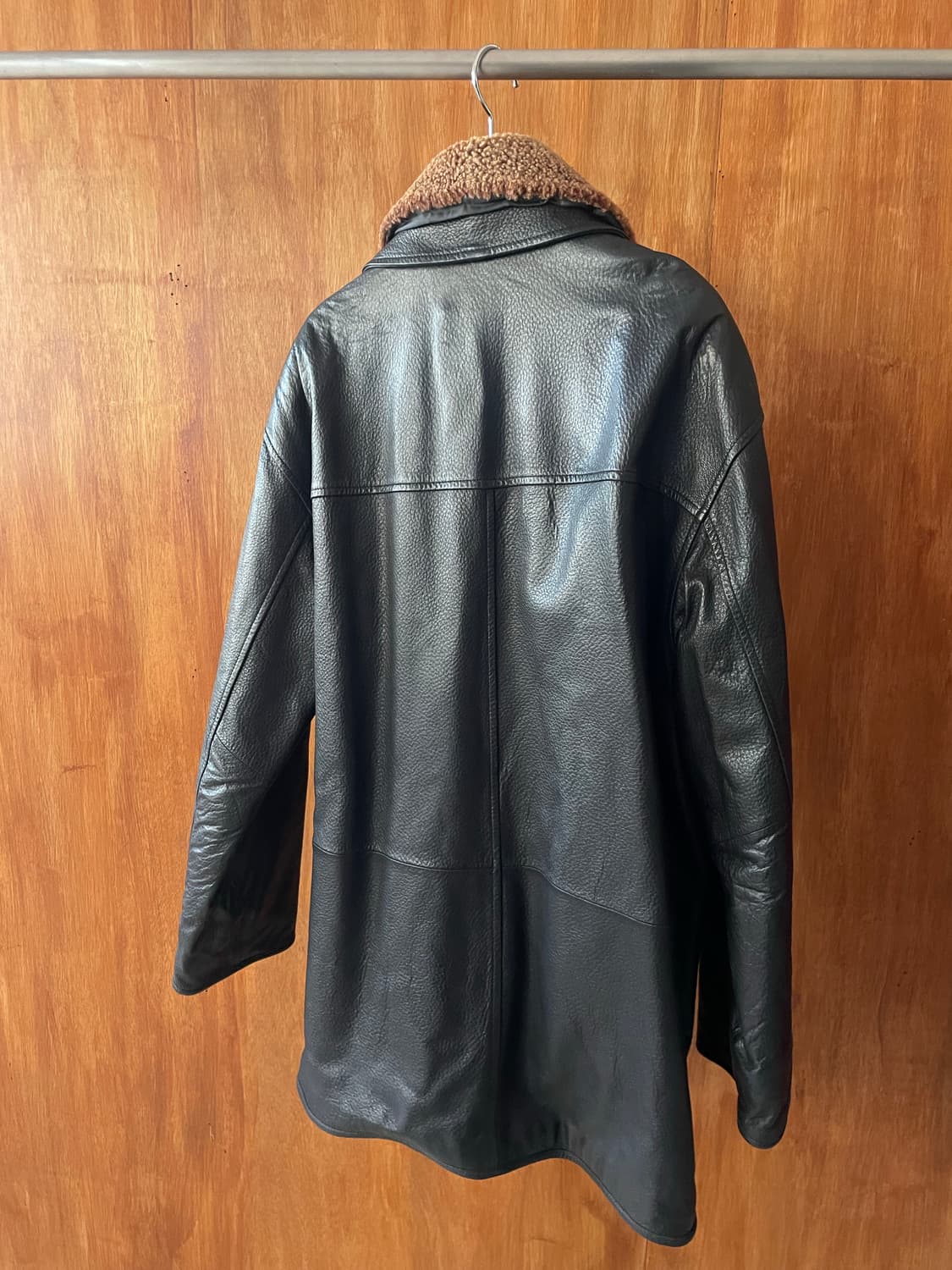 Teddy collar classic leather coat 상품이미지7