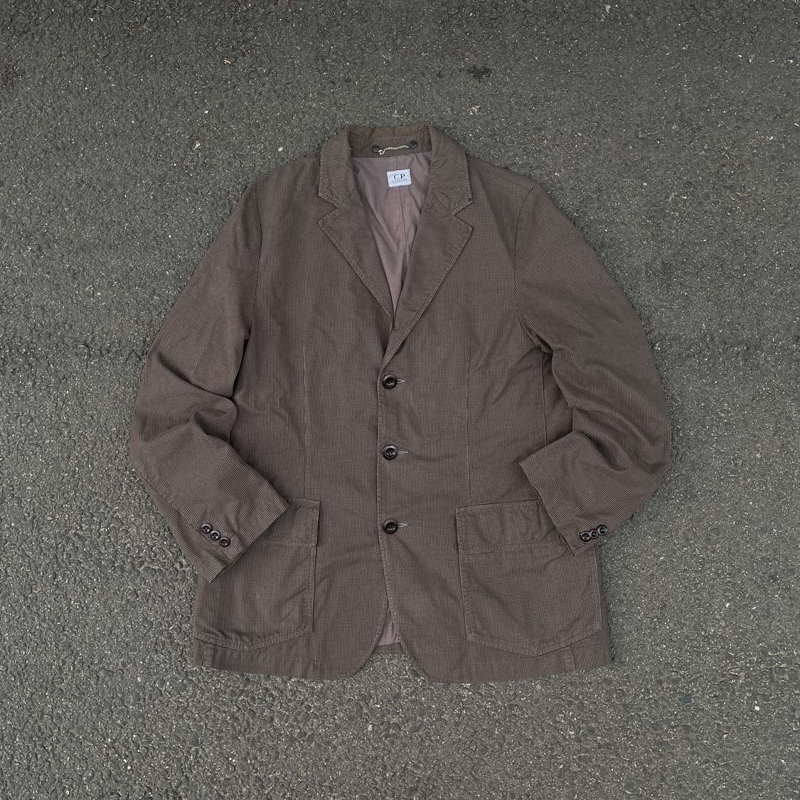 00s CP 씨피컴퍼니 아카이브 올드스쿨 브라운 체크 블레이저 자켓 L 상품이미지1