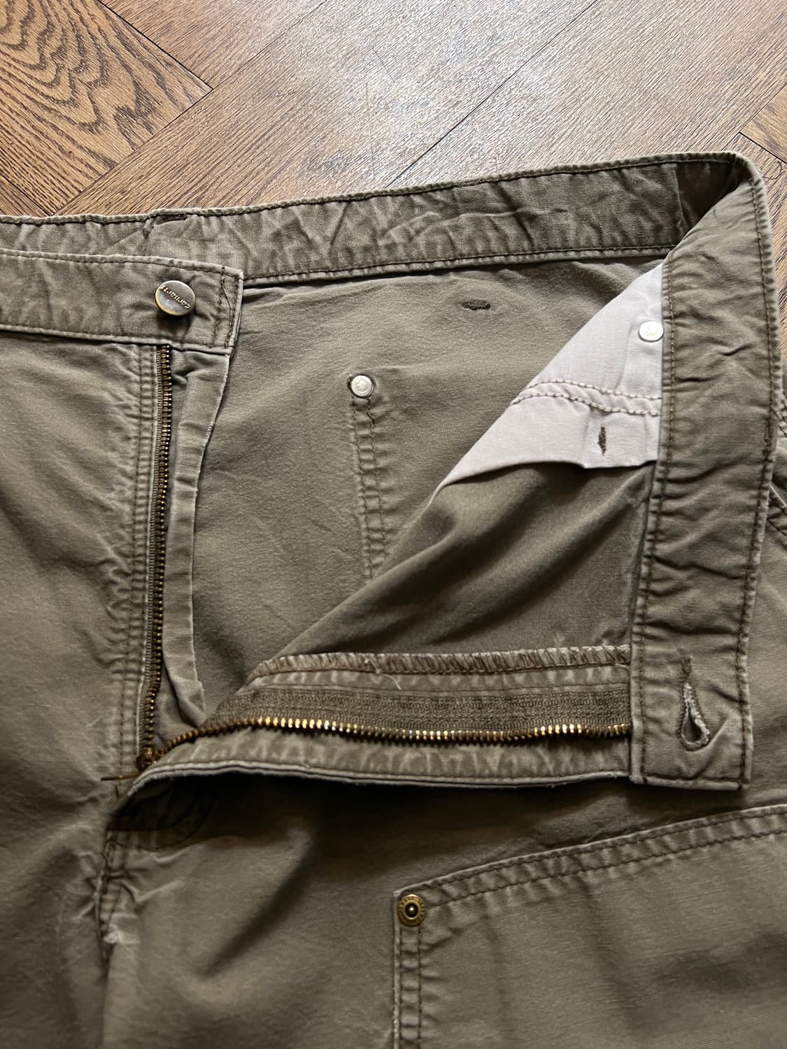 [38]칼하트 USA 덩가리핏 라이트브라운 더블니 워크 팬츠 상품이미지3