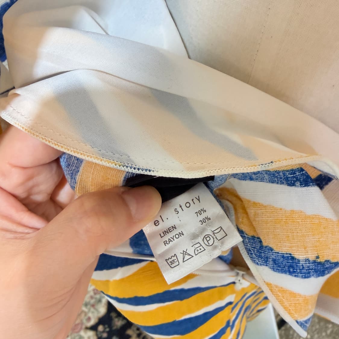 린넨 리넨 나시롱원피스 프린트 기하학 롱드레스 4456 상품이미지6