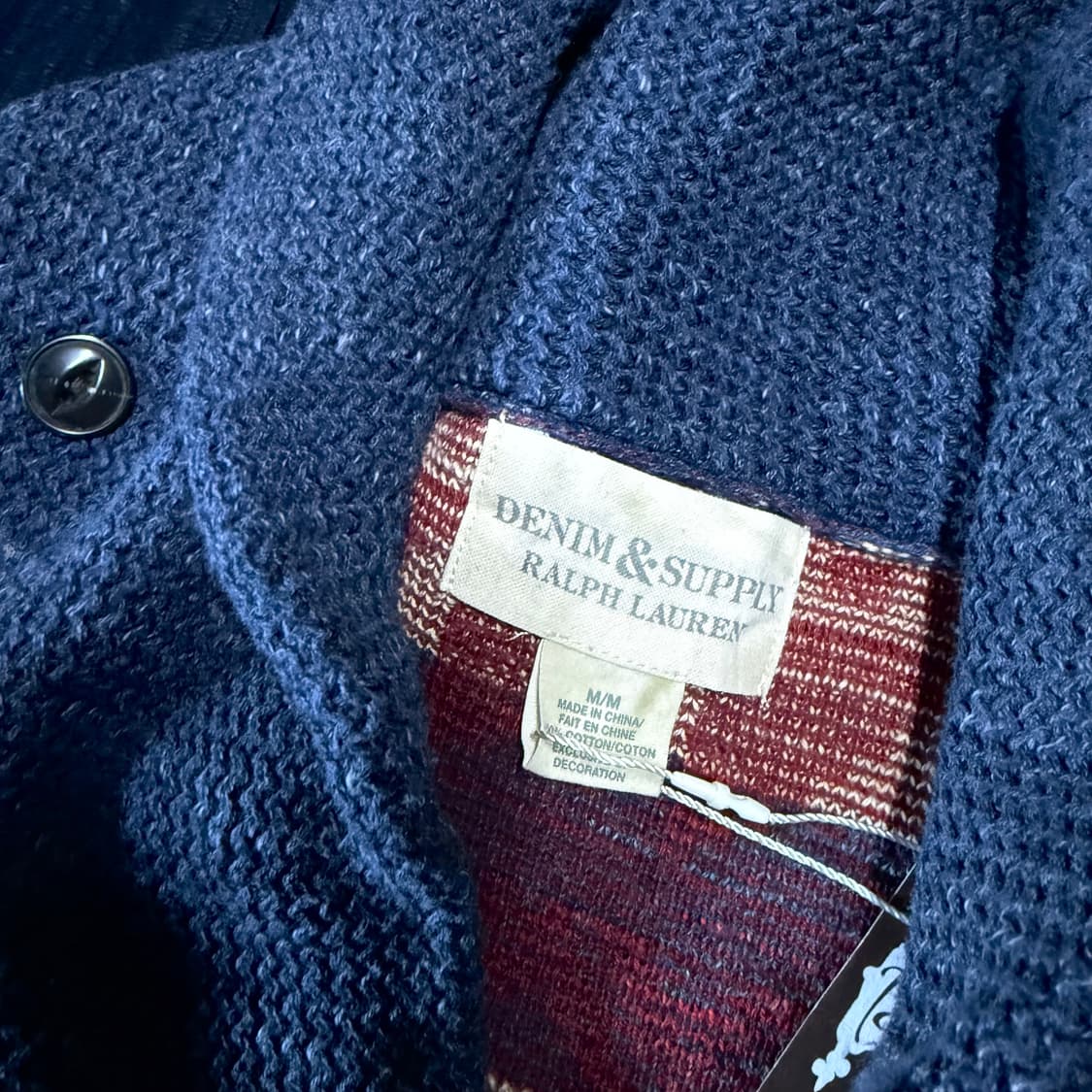 데님앤서플라이 치마요 패턴 숄카라 가디건 M 상품이미지4