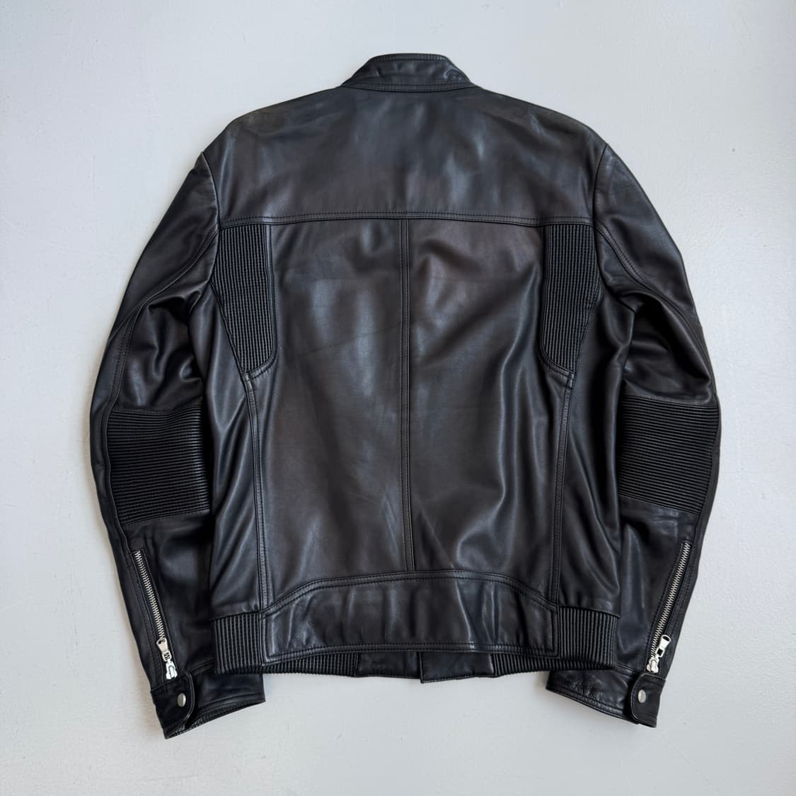 사선 집업 리얼레더 바이커 릭오웬스맛 라이더 램스킨 가죽 자켓 상품이미지3