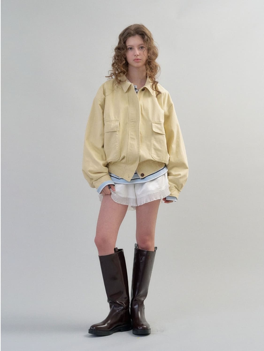 [새상품] 헤더먼트 가먼트 워싱 점퍼 90s garment 블루종 상품이미지1