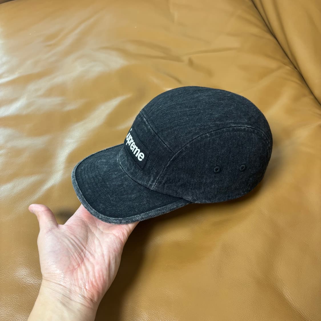 Supreme 슈프림 워시드 데님 블랙 캠프캡 모자 Denim Black 상품이미지4