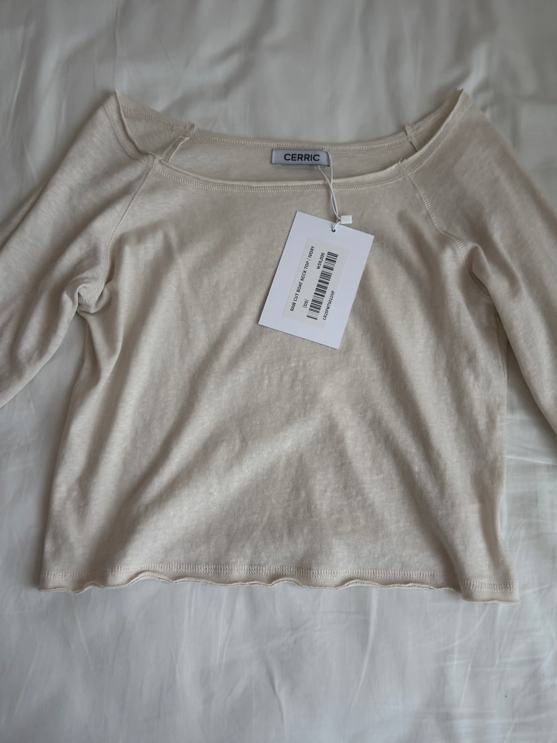 RAW CUT BOAT NECK TOP / IVORY 상품이미지2