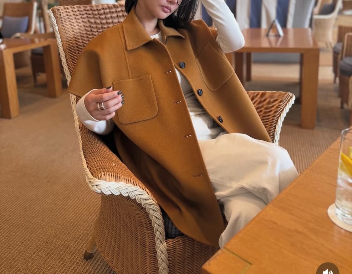 러브모모 캐시미어 반코트 카멜 상품이미지3